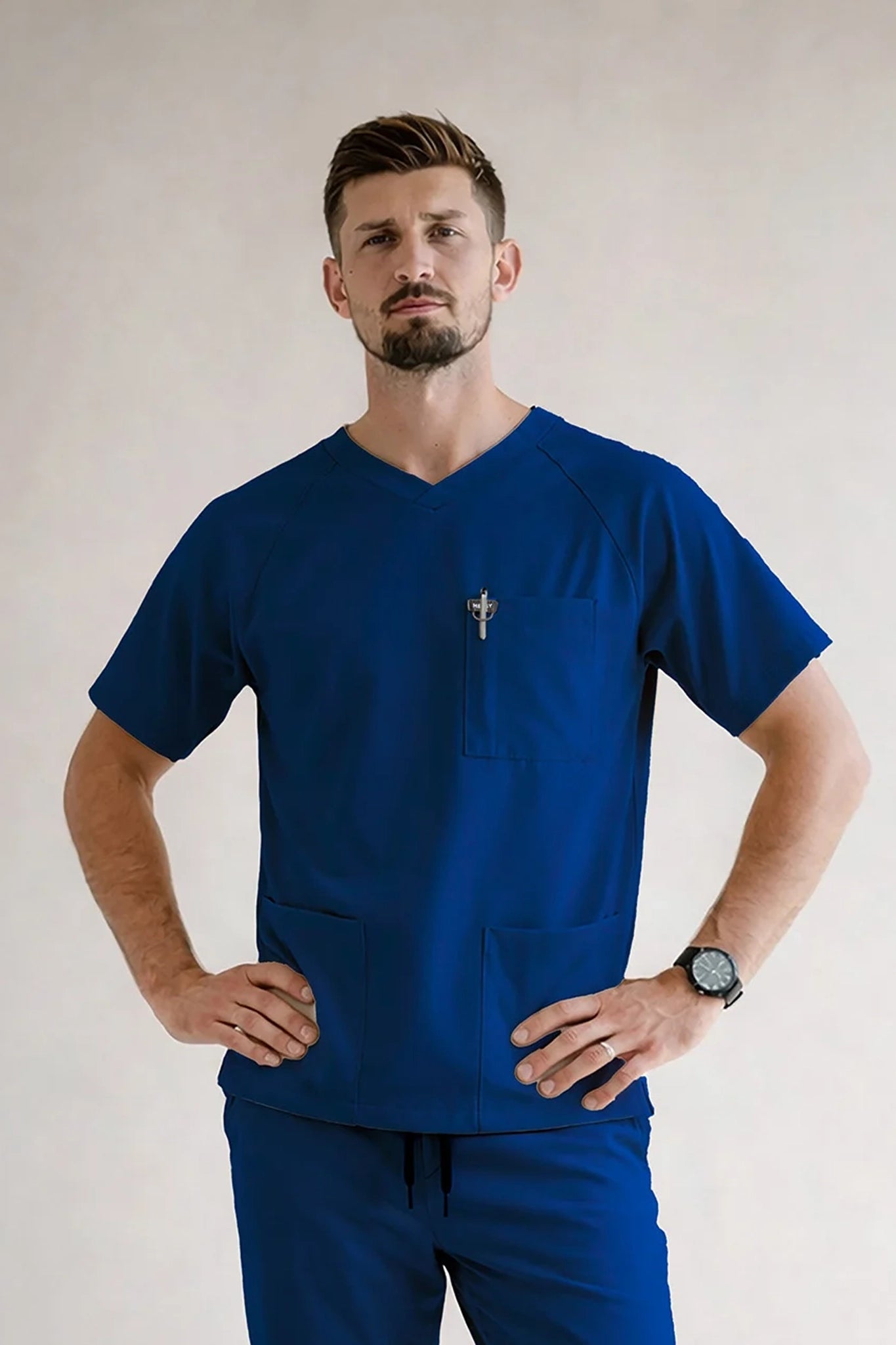 Granatowa bluza medyczna męska KARDO (indigo)