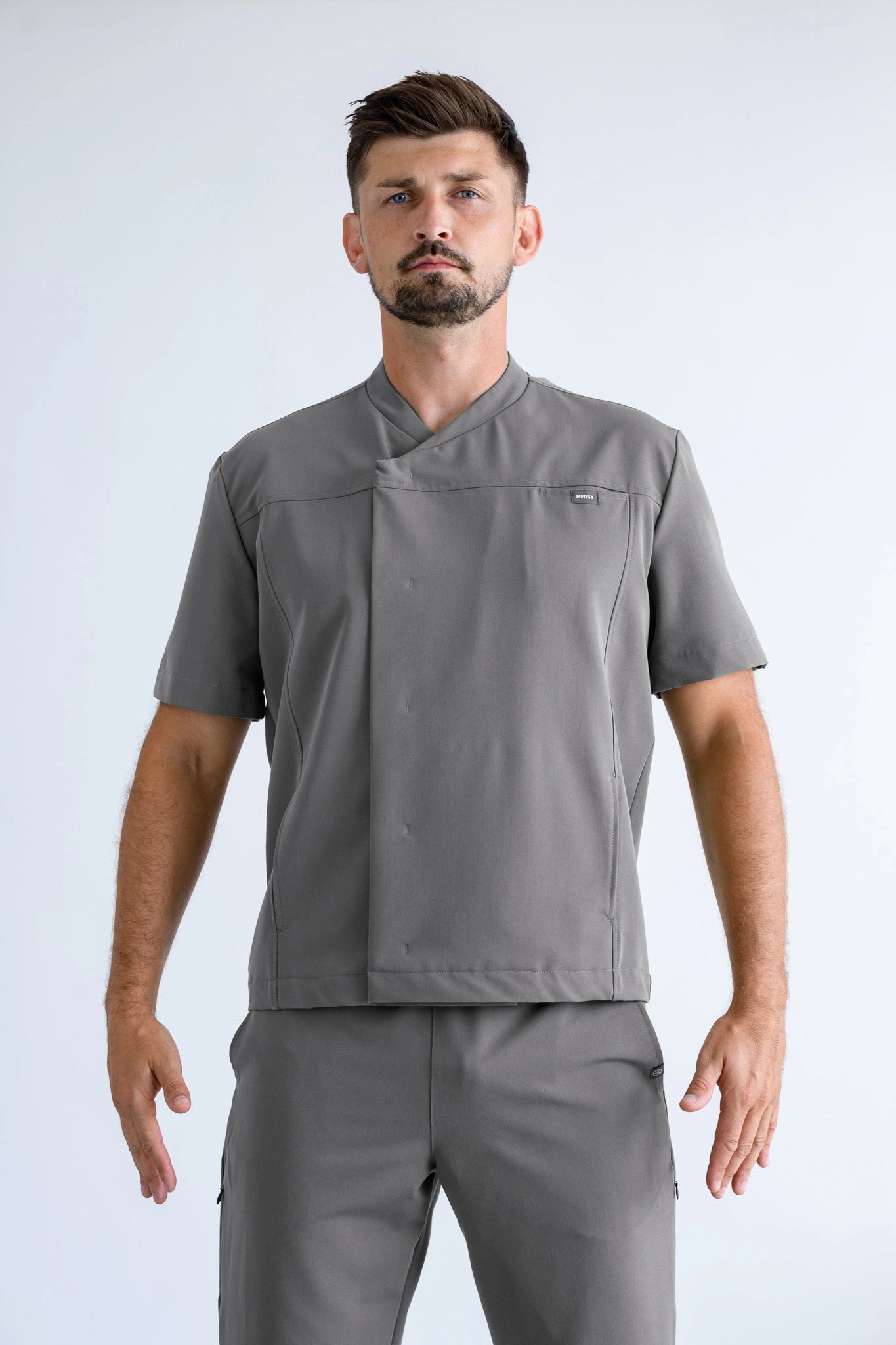 bluza medyczna męska szara