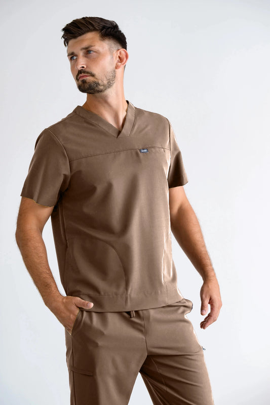 Bluza medyczna męska REGAL w odcieniu cappuccino