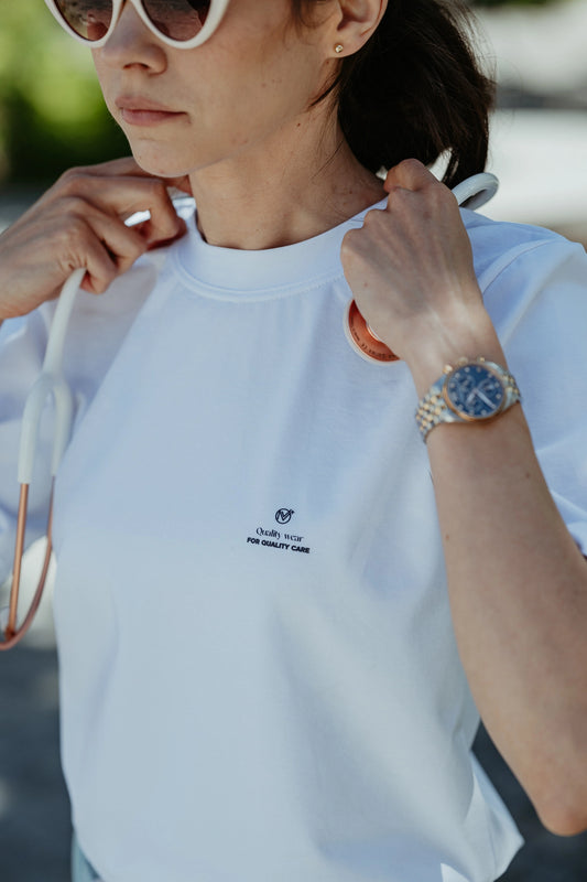 Biała koszulka damska SPLENDOR Premium Cotton