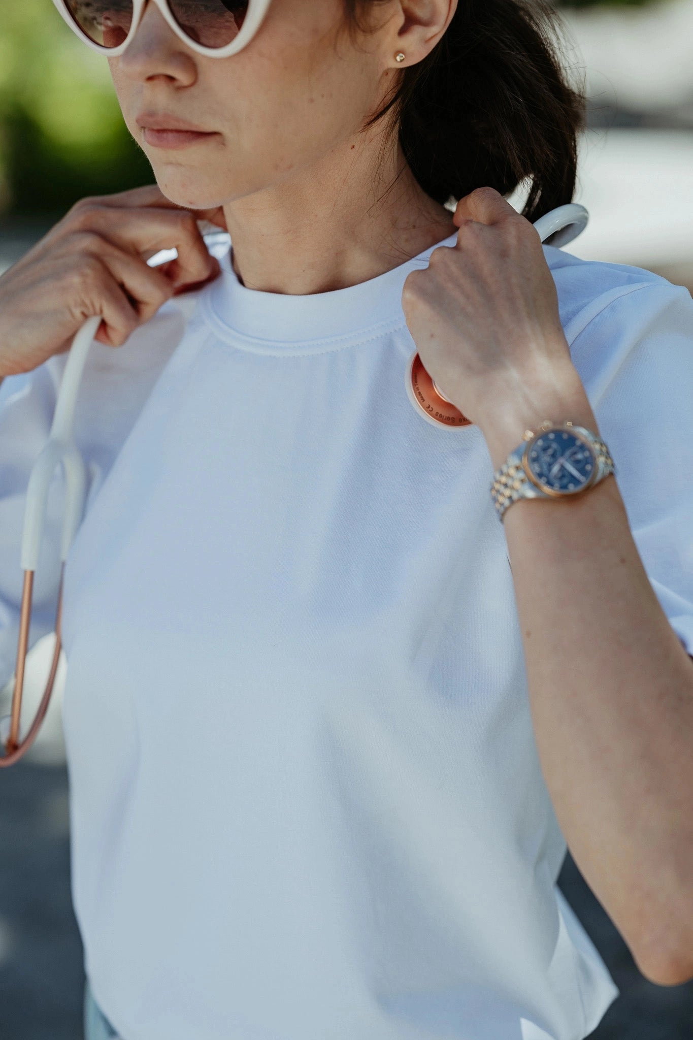 Biała koszulka damska SPLENDOR Premium Cotton