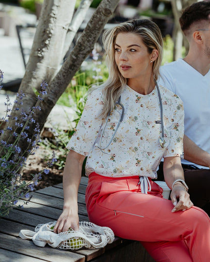 Bambusowa bluzka medyczna damska we wzorki LAVAL